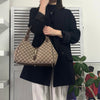 Gucci New Jackie GG 帆布/皮革手提包 棕色