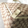Gucci GG 帆布/皮革托特包（米色/白色）