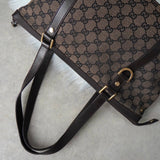 グッチ GGキャンバス トートバッグ ハンドバッグ ブラウン - NEWSED