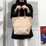 グッチ GGキャンバス / レザー トートバッグ ベージュ - NEWSED