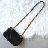 グッチ GGマーモント キルティング レザー チェーンショルダーバッグ ブラック 446754 - NEWSED