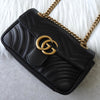 グッチ GGマーモント キルティング レザー チェーンショルダーバッグ ブラック 446754