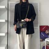 グッチ GGマーモント キルティング レザー チェーンショルダーバッグ ブラック 446754 - NEWSED