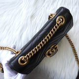 グッチ GGマーモント キルティング レザー チェーンショルダーバッグ ブラック 446754 - NEWSED