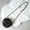 Gucci GG Marmont Leather Heart Round Chain Shoulder Bag Black