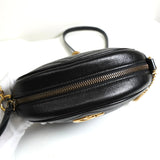 グッチ GGマーモント サークル ハート レザー チェーン ショルダーバッグ ブラック - NEWSED