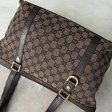 グッチ GGキャンバス トートバッグ ハンドバッグ ブラウン - NEWSED