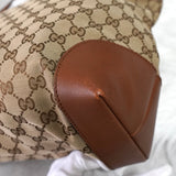 グッチ GGキャンバス / レザー トートバッグ ブラウン - NEWSED