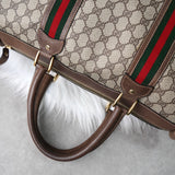 オールド グッチ シェリーライン GGスプリーム / レザー ボストンバッグ ベージュ - NEWSED