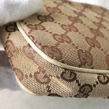 グッチ GGキャンバス / レザー ショルダーバッグ ポシェット ミニバッグ ベージュ - NEWSED