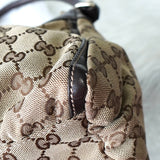 グッチ アビー GGキャンバス / レザー ワンショルダーバッグ ブラウン - NEWSED