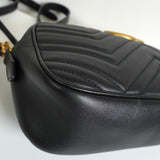 グッチ GGマーモント レザー チェーン ショルダーバッグ ブラック - NEWSED