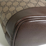 グッチ シェリー GGスプリーム レザー トートバッグ ブラウン - NEWSED