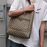 オールド グッチ シェリーライン GGスプリーム トートバッグ ブラウン - NEWSED