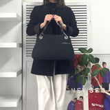 グッチ GGキャンバス / レザー トートバッグ ハンドバッグ ブラック - NEWSED