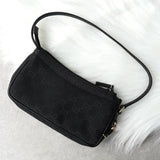 グッチ GGキャンバス / レザー ミニ ハンドバッグ アクセサリーポーチ ブラック - NEWSED