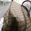 Gucci GG Supreme / Brown Leather Tote Bag