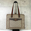 Gucci Sherry GG Supreme / 皮革托特包 棕色