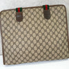 Gucci Sherry GG Supreme / 皮革托特包 棕色