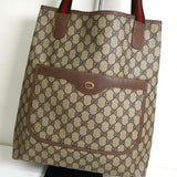 グッチ シェリー GGスプリーム / レザー トートバッグ ブラウン - NEWSED