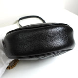 グッチ GGマーモント サークル ハート レザー チェーン ショルダーバッグ ブラック - NEWSED