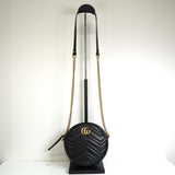 グッチ GGマーモント サークル ハート レザー チェーン ショルダーバッグ ブラック - NEWSED