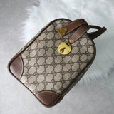 オールド グッチ シェリーライン GGスプリーム / レザー ボストンバッグ ベージュ - NEWSED