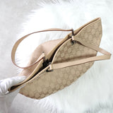 グッチ GGキャンバス / レザー トートバッグ ベージュ - NEWSED