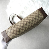 グッチ シェリーライン GGスプリーム / レザー トートバッグ ブラウン - NEWSED