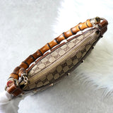 グッチ バンブー GGキャンバス / レザー スタッズ ワンショルダーバッグ ベージュ - NEWSED