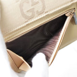 グッチ ジャンボ GGキャンバス / レザー 二つ折り財布 ベージュ - NEWSED