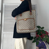 オールド グッチ シェリーライン GGプラス / レザー トートバッグ ベージュ - NEWSED