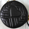 Gucci GG Marmont Leather Heart Round Chain Shoulder Bag Black