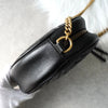Gucci GG Marmont Leather Heart Round Chain Shoulder Bag Black