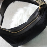 グッチ ホースビット GGキャンバス / レザー ワンショルダーバッグ ブラック - NEWSED