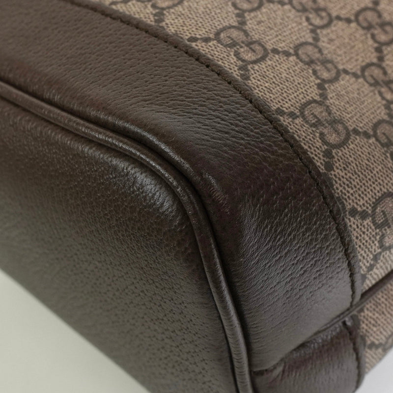 グッチ シェリー GGスプリーム レザー トートバッグ ブラウン - NEWSED