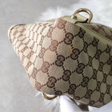 グッチ GGキャンバス / レザー トートバッグ ベージュ / ホワイト - NEWSED