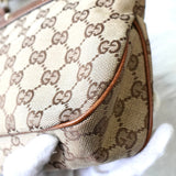 グッチ バンブー GGキャンバス / レザー スタッズ ワンショルダーバッグ ベージュ - NEWSED