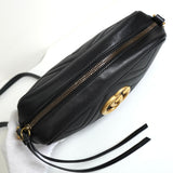 グッチ GGマーモント レザー チェーン ショルダーバッグ ブラック - NEWSED