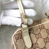 グッチ GGキャンバス / レザー ショルダーバッグ ポシェット ミニバッグ ベージュ - NEWSED