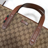 グッチ GGキャンバス / レザー トートバッグ ブラウン