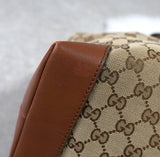 グッチ GGキャンバス / レザー トートバッグ ブラウン - NEWSED