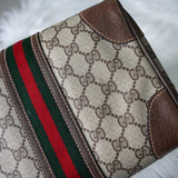 オールド グッチ シェリーライン GGスプリーム / レザー ボストンバッグ ベージュ - NEWSED