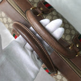 オールド グッチ シェリーライン GGスプリーム / レザー ボストンバッグ ベージュ - NEWSED