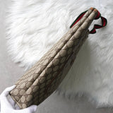 オールド グッチ シェリーライン GGスプリーム トートバッグ ブラウン - NEWSED