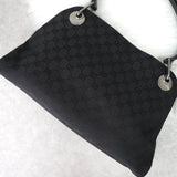 グッチ GGキャンバス / レザー トートバッグ ハンドバッグ ブラック - NEWSED