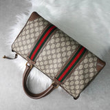 オールド グッチ シェリーライン GGスプリーム / レザー ボストンバッグ ベージュ - NEWSED