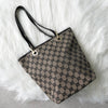 Gucci GG帆布手提包米色/黑色