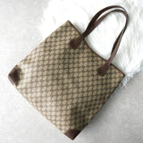 グッチ シェリーライン GGスプリーム / レザー トートバッグ ブラウン - NEWSED