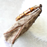 グッチ バンブー GGキャンバス / レザー スタッズ ワンショルダーバッグ ベージュ - NEWSED